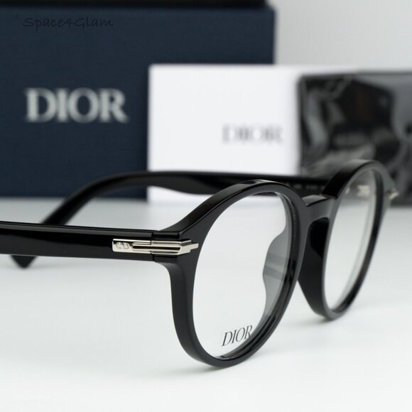 Dior Women Eyeglasses Shiny Black Demo Round DIORBLACKSUITO RI 1000 BRAND NEW - Picture 5 of 11